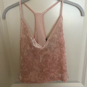 Crushed Velvet Cropped Tank